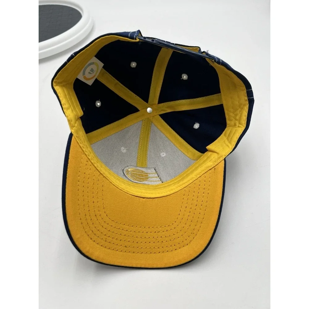 Indiana Pacers Snapback Hat Blue Yellow Contrast‎ Stitch Adjustable NBA Cap